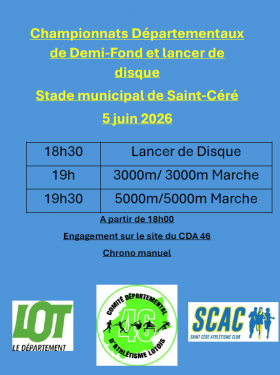 Championnat départemental de demis fond + Disques