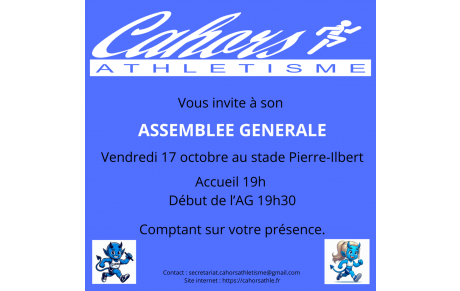ASSEMBLÉE GÉNÉRALE DU CLUB !!